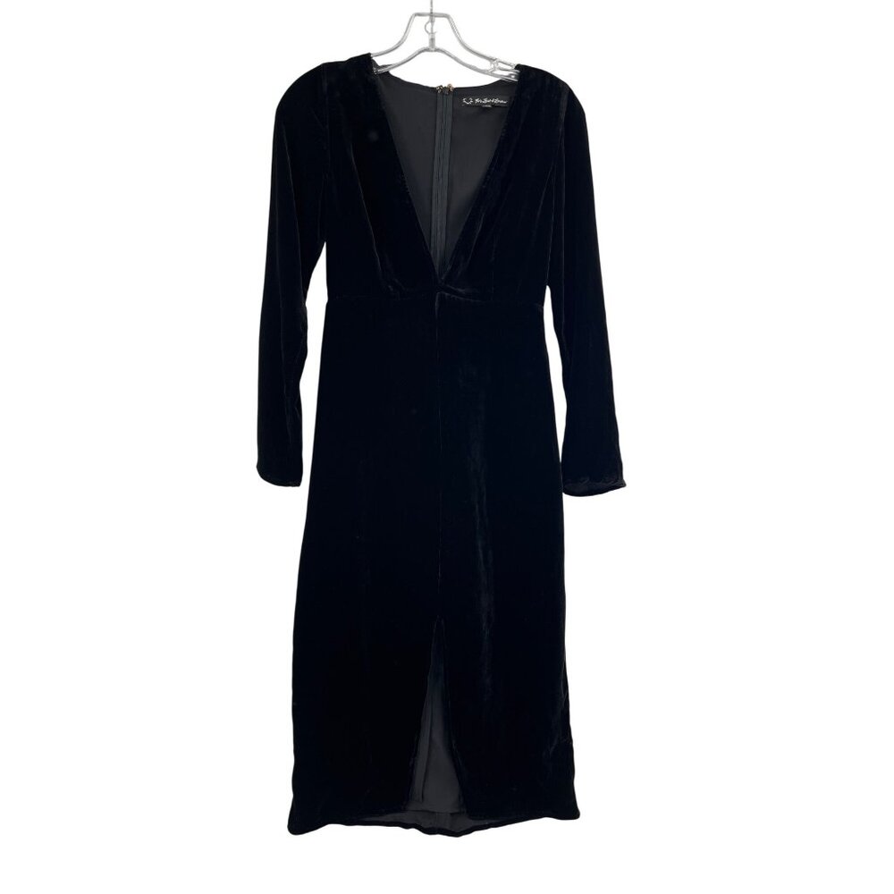 For Love and Lemons Collette Plunging V‎ Black Velvet Dress Size XS